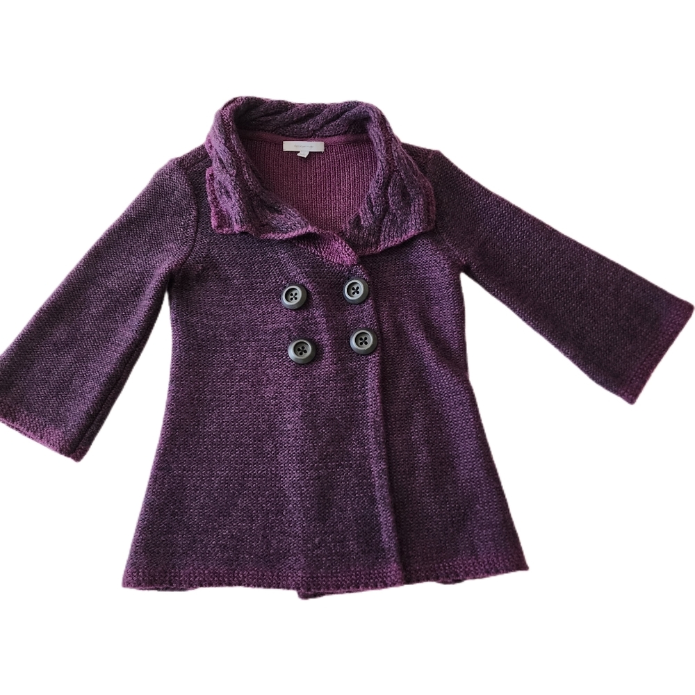 Sweater Plum 3/4 Sleeve Size Small